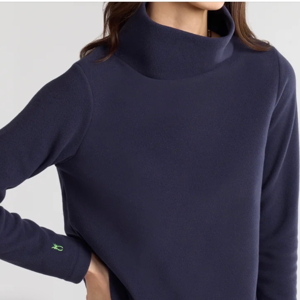 Excellent Condition! Dudley Stephens Vello Fleece Greenpoint Turtleneck Navy, XS - Picture 4 of 10